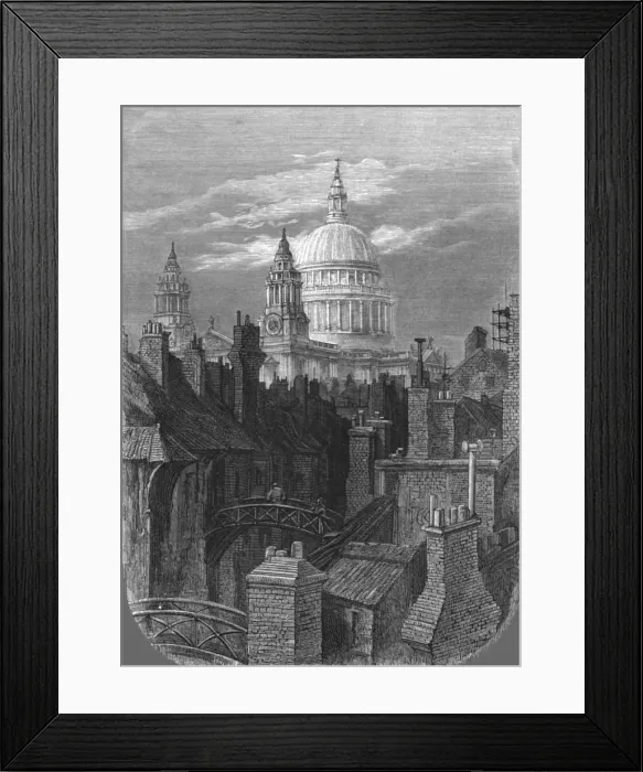 Framed Print : St. Pauls from the Brewery Bridge, 1872. Creator: Gustave Doré Framed Print : St. Pauls from the Brewery Bridge, 1872. Creator: Gustave Doré