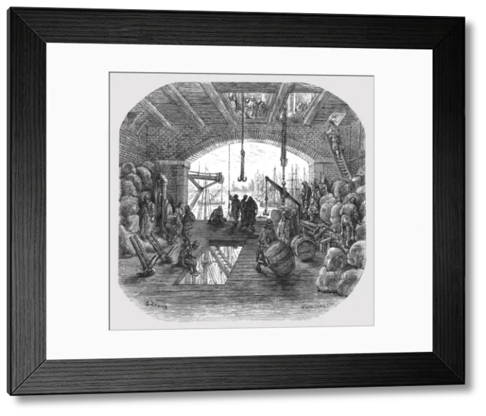 Framed Print : Warehouses by the Thames, 1872. Creator: Gustave Doré Framed Print : Warehouses by the Thames, 1872. Creator: Gustave Doré
