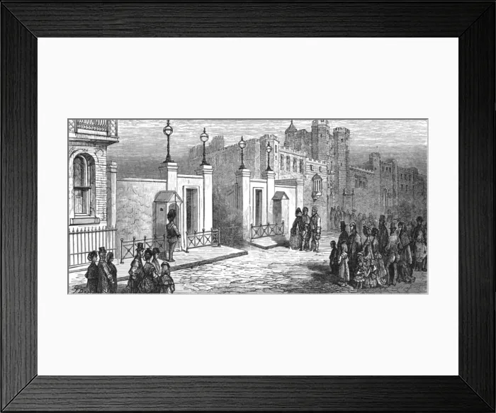 Framed Print : Marlborough House - Expecting the Prince, 1872. Creator: Gustave Doré Framed Print : Marlborough House - Expecting the Prince, 1872. Creator: Gustave Doré