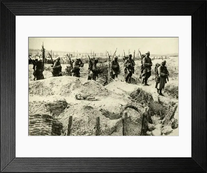 Framed Print : French soldiers... Champagne, France, First World War, 1915-1916, (c1920). Creator: Unknown Framed Print : French soldiers... Champagne, France, First World War, 1915-1916, (c1920). Creator: Unknown