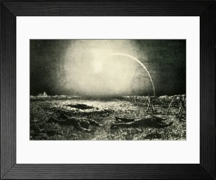 Framed Print : Perils of Patrol Work in No-Man s-Land, First World War, 1915-1916, (c1920)