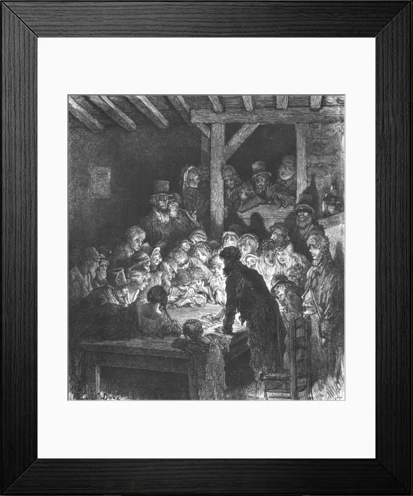 Framed Print : Thieves Gambling, 1872. Creator: Gustave Doré Framed Print : Thieves Gambling, 1872. Creator: Gustave Doré