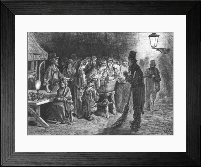 Framed Print : Whitechapel Refreshments, 1872. Creator: Gustave Doré Framed Print : Whitechapel Refreshments, 1872. Creator: Gustave Doré