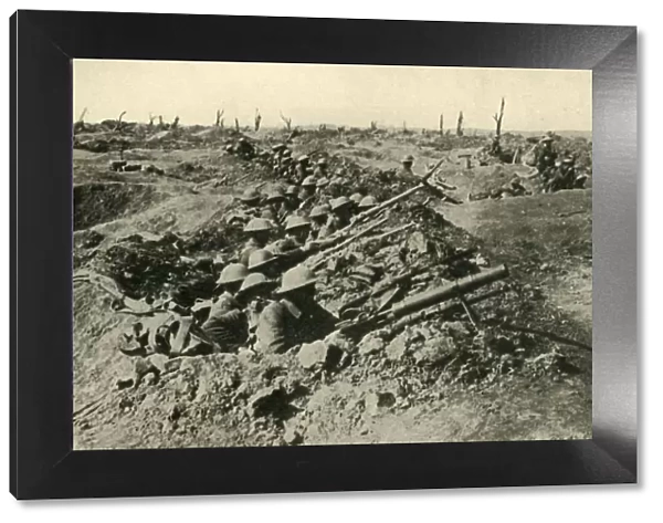 British troops awaiting the order to attack, Western Front, First World War, c1916, (c1920)
