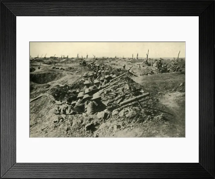 Framed Print : British troops awaiting the order to attack, Western Front, First World War, c1916, (c1920) Framed Print : British troops awaiting the order to attack, Western Front, First World War, c1916, (c1920)