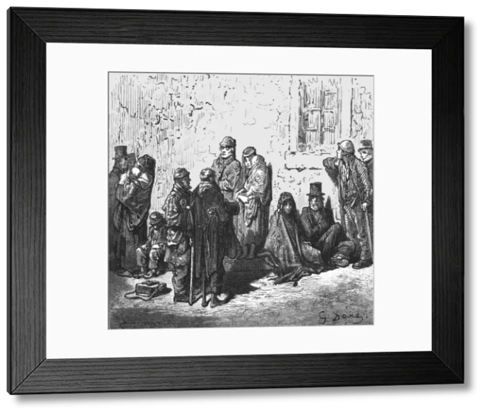 Framed Print : Waifs and Strays, 1872. Creator: Gustave Doré Framed Print : Waifs and Strays, 1872. Creator: Gustave Doré