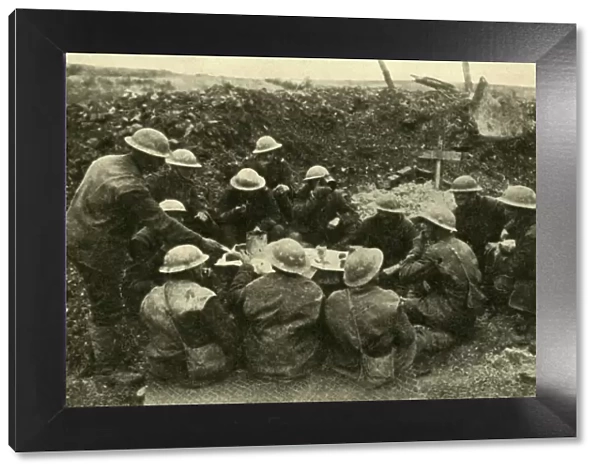 British troops spend Christmas on the battlefield, First World War, c1916, (c1920)