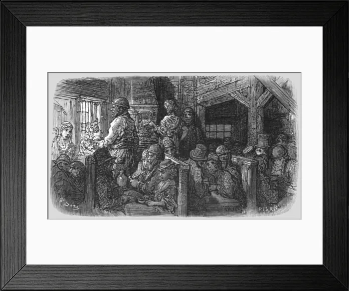 Framed Print : Coffee Shop - Petticoat Lane, 1872. Creator: Gustave Doré Framed Print : Coffee Shop - Petticoat Lane, 1872. Creator: Gustave Doré