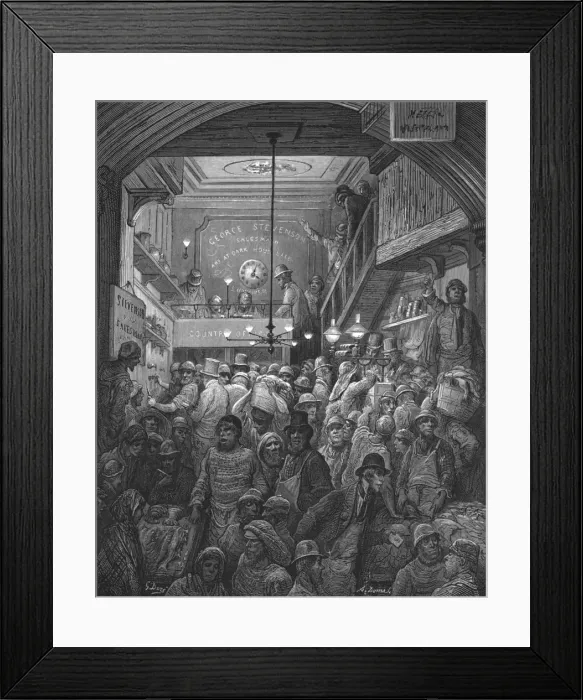 Framed Print : Billingsgate - Early Morning, 1872. Creator: Gustave Doré Framed Print : Billingsgate - Early Morning, 1872. Creator: Gustave Doré