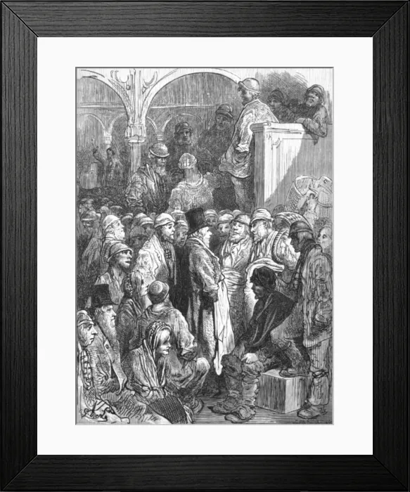 Framed Print : Billingsgate - Opening of the Market, 1872. Creator: Gustave Doré Framed Print : Billingsgate - Opening of the Market, 1872. Creator: Gustave Doré
