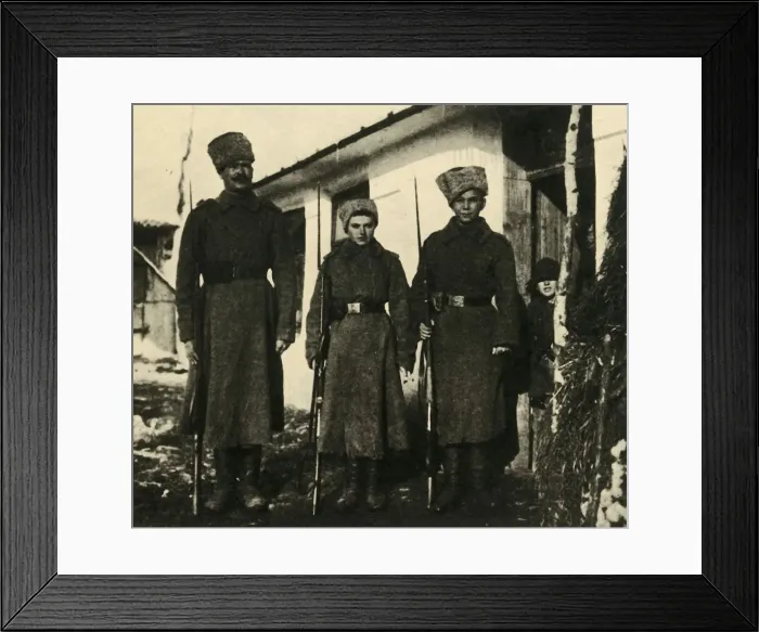 Framed Print : Female Russian soldier decorated for bravery, First World War, c1916, (c1920). Creator: Unknown Framed Print : Female Russian soldier decorated for bravery, First World War, c1916, (c1920). Creator: Unknown