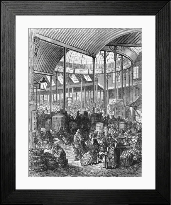 Framed Print : Borough Market, 1872. Creator: Gustave Doré Framed Print : Borough Market, 1872. Creator: Gustave Doré