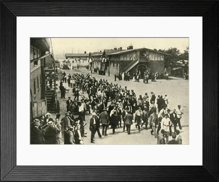 Framed Print : British Civilian Prisoners and their Quarters at Ruhleben, First World War, 1914-1918, (c1920) Framed Print : British Civilian Prisoners and their Quarters at Ruhleben, First World War, 1914-1918, (c1920)
