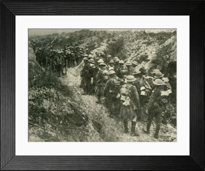 Framed Print : British soldiers at the front, First World War, 1914-1918, (c1920). Creator: Unknown Framed Print : British soldiers at the front, First World War, 1914-1918, (c1920). Creator: Unknown