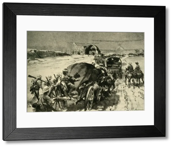 Framed Print : Nearing Bagdad: British transport column passing the ruins of... Ctesiphon, (c1920) Framed Print : Nearing Bagdad: British transport column passing the ruins of... Ctesiphon, (c1920)