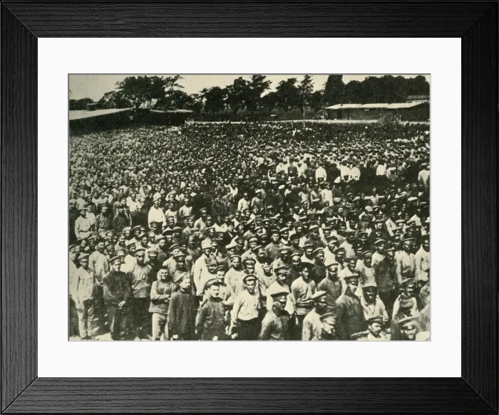 Framed Print : Russian Prisoners in... one of the internment camps, First World War, 1914-1918, (c1920) Framed Print : Russian Prisoners in... one of the internment camps, First World War, 1914-1918, (c1920)