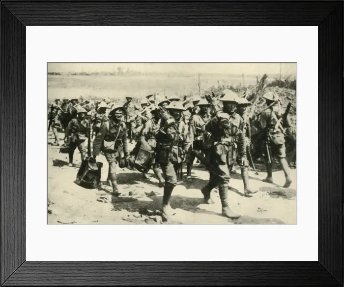 Framed Print : Back from Pozieres: Australian machine-gunners... First World War, 1916, (c1920)