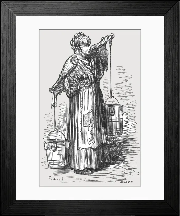 Framed Print : The Milk Woman, 1872. Creator: Gustave Doré Framed Print : The Milk Woman, 1872. Creator: Gustave Doré