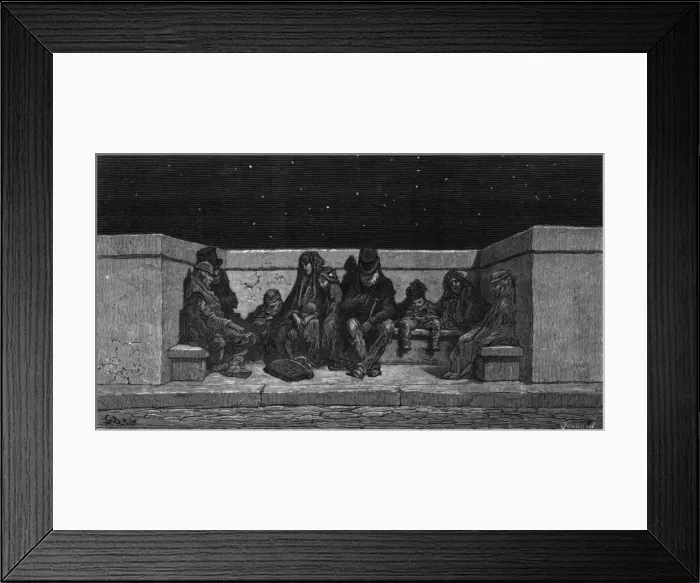 Framed Print : Asleep Under the Stars, 1872. Creator: Gustave Doré Framed Print : Asleep Under the Stars, 1872. Creator: Gustave Doré