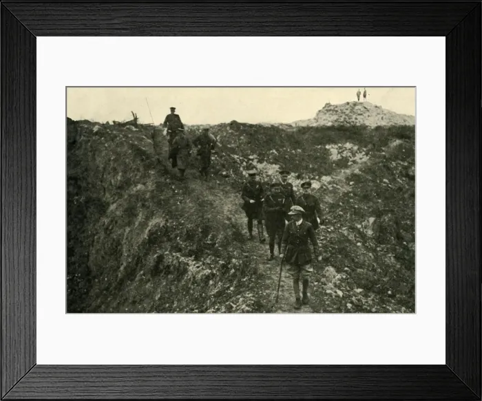 Framed Print : King George V at the Somme, northern France, First World War, c1916, (c1920). Creator: Unknown Framed Print : King George V at the Somme, northern France, First World War, c1916, (c1920). Creator: Unknown