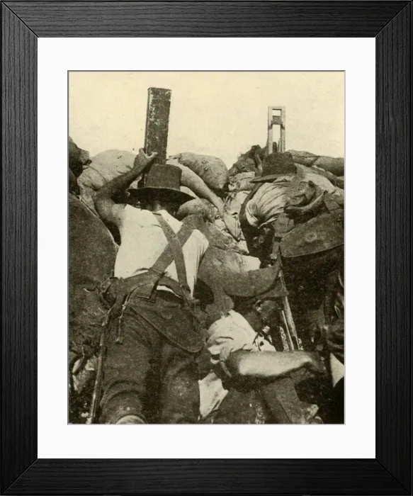 Framed Print : With the Anzacs in Gallipoli: inside an Australian trench, First World War, 1915-1916, (c1920) Framed Print : With the Anzacs in Gallipoli: inside an Australian trench, First World War, 1915-1916, (c1920)
