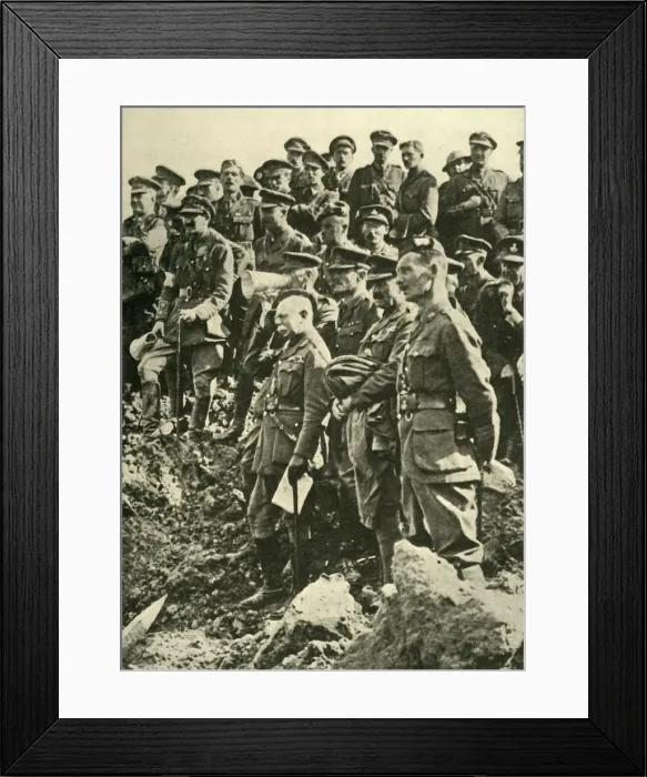 Framed Print : The Second Armys Chief on the Flanders Front: general Sir Herbert Plumer (in centre Framed Print : The Second Armys Chief on the Flanders Front: general Sir Herbert Plumer (in centre