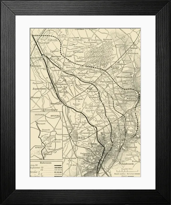 Framed Print : The Battles of the Flanders Ridges, July 30-November 26, 1917, (c1920). Creator: Unknown Framed Print : The Battles of the Flanders Ridges, July 30-November 26, 1917, (c1920). Creator: Unknown