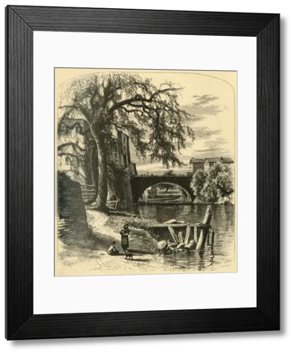 Framed Print : Main-Street Bridge, Hartford, 1874. Creator: John J. Harley Framed Print : Main-Street Bridge, Hartford, 1874. Creator: John J. Harley