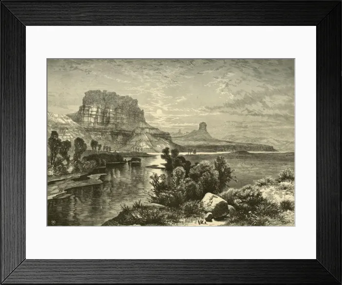 Framed Print : Cliffs of Green River, 1874. Creator: W. Roberts Framed Print : Cliffs of Green River, 1874. Creator: W. Roberts