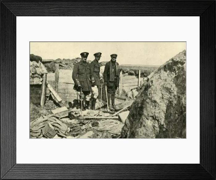 Framed Print : Inspecting One of the German Trenches after its Capture, First World War, 1917, (c1920) Framed Print : Inspecting One of the German Trenches after its Capture, First World War, 1917, (c1920)