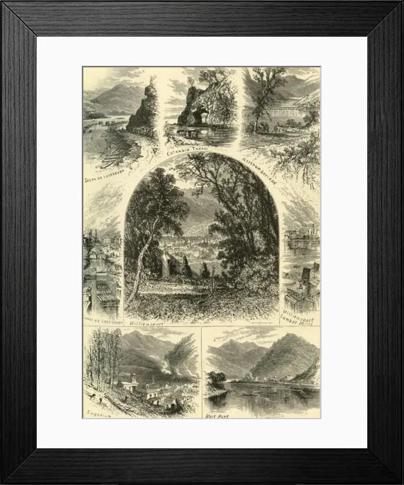 Framed Print : Scenes on the Susquehanna, 1874. Creator: W. H. Morse Framed Print : Scenes on the Susquehanna, 1874. Creator: W. H. Morse