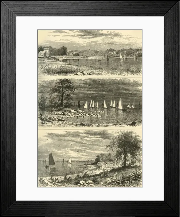 Framed Print : Connecticut Shore Scenes, 1874. Creator: John J. Harley Framed Print : Connecticut Shore Scenes, 1874. Creator: John J. Harley