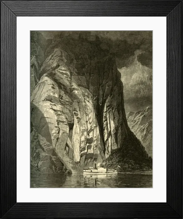Framed Print : Under Trinity Rock, Saguenay, 1874. Creator: James David Smillie Framed Print : Under Trinity Rock, Saguenay, 1874. Creator: James David Smillie