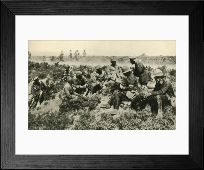 Framed Print : Prisoners of War: interrogating captured Turks, First World War, c1917-1918, (c1920) Framed Print : Prisoners of War: interrogating captured Turks, First World War, c1917-1918, (c1920)