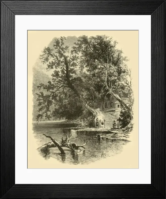 Framed Print : North Branch of the Susquehanna, at Hunlocks, 1874. Creator: Frederick William Quartley Framed Print : North Branch of the Susquehanna, at Hunlocks, 1874. Creator: Frederick William Quartley
