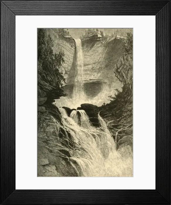Framed Print : Catskill Falls, 1874. Creator: W. J. Linton Framed Print : Catskill Falls, 1874. Creator: W. J. Linton