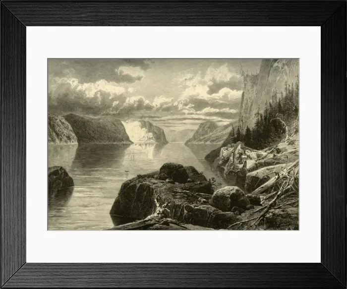 Framed Print : Point Noir, Trinity Rock, and Cape Eternity, Saguenay River, c1870 Framed Print : Point Noir, Trinity Rock, and Cape Eternity, Saguenay River, c1870