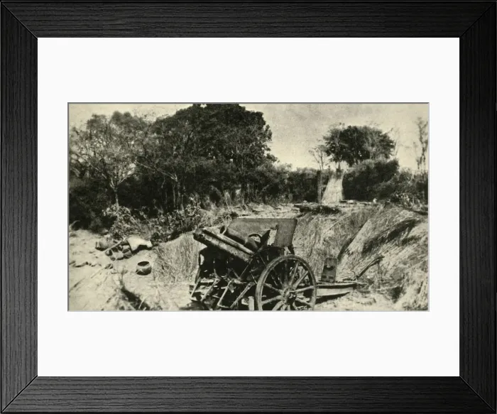 Framed Print : A German Gun Position in the Heart of the Jungle: one of the 4 Framed Print : A German Gun Position in the Heart of the Jungle: one of the 4