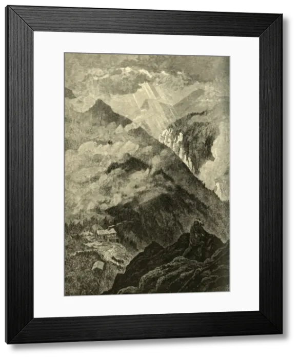 Framed Print : Looking Towards Smugglers Notch, from the Nose, 1874. Creator: W. J. Linton Framed Print : Looking Towards Smugglers Notch, from the Nose, 1874. Creator: W. J. Linton