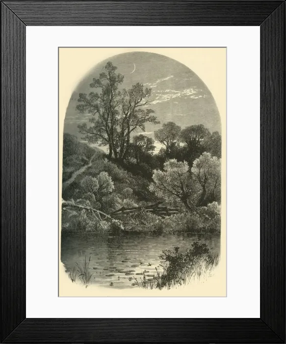 Framed Print : Banks of the Housatonic, at Pittsfield, 1874. Creator: Frederick William Quartley Framed Print : Banks of the Housatonic, at Pittsfield, 1874. Creator: Frederick William Quartley