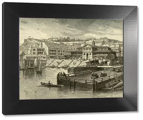 Market-Hall and Boat-Landing, Quebec, 1874. Creator: John Filmer