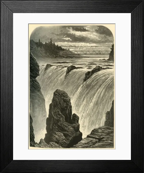 Framed Print : Passaic Falls, 1874. Creator: A. Measom Framed Print : Passaic Falls, 1874. Creator: A. Measom