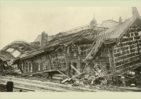 Roubaix Station, blown up by the Germans during their retreat in October, 1918, (c1920)
