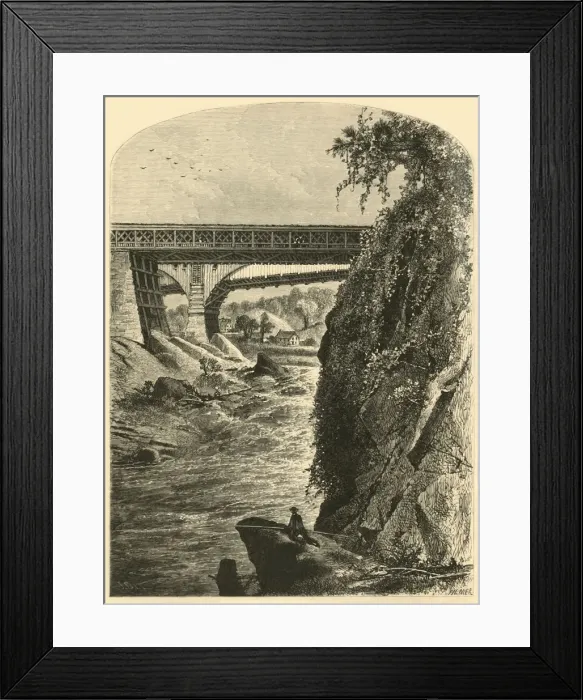 Framed Print : Bellows Falls, 1874. Creator: John Filmer Framed Print : Bellows Falls, 1874. Creator: John Filmer