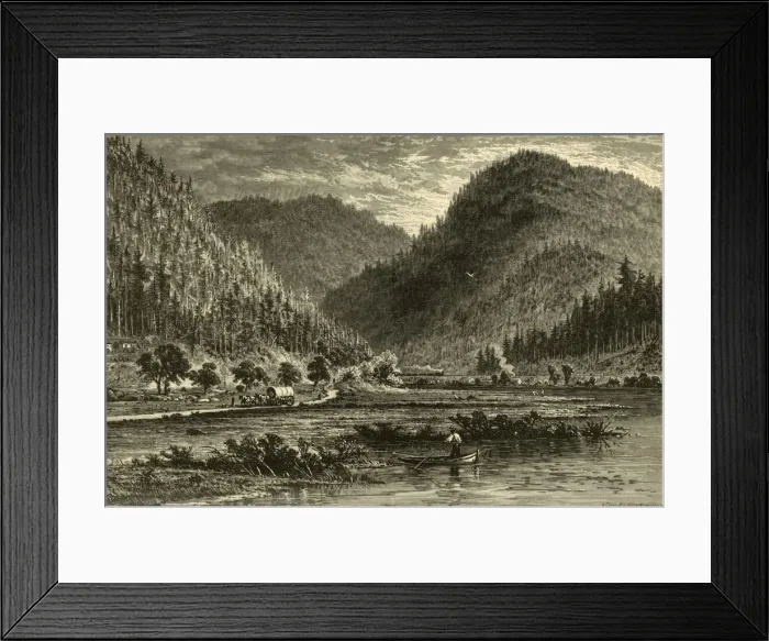 Framed Print : Tyrone Gap, View from the Bridge, 1874. Creator: Adolf Closs Framed Print : Tyrone Gap, View from the Bridge, 1874. Creator: Adolf Closs