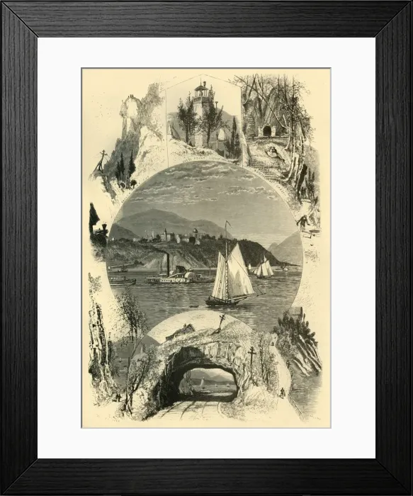 Framed Print : West Point, and Scenes in Vicinity, 1874. Creator: Harry Fenn Framed Print : West Point, and Scenes in Vicinity, 1874. Creator: Harry Fenn