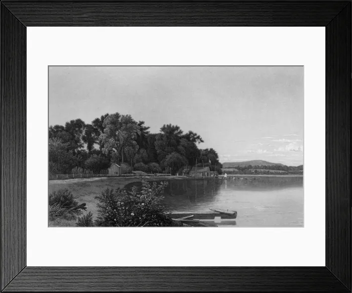 Framed Print : Mouth of the Moodna, on the Hudson, 1874. Creator: G. W. Wellstood Framed Print : Mouth of the Moodna, on the Hudson, 1874. Creator: G. W. Wellstood