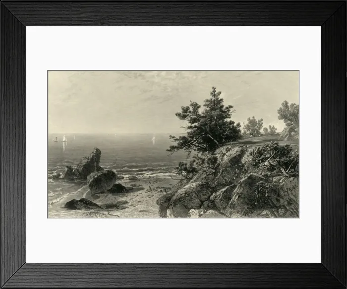 Framed Print : On the Beverly Coast, Massachusetts, 1874. Creator: Samuel Valentine Hunt Framed Print : On the Beverly Coast, Massachusetts, 1874. Creator: Samuel Valentine Hunt