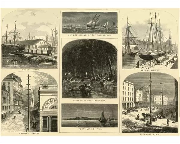 Scenes in Baltimore, 1874. Creator: James H. Richardson