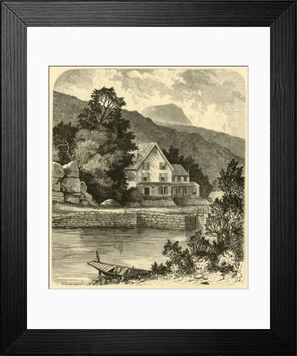 Framed Print : Terrace House and Thorn Mountain, 1874. Creator: F. J. Engling Framed Print : Terrace House and Thorn Mountain, 1874. Creator: F. J. Engling